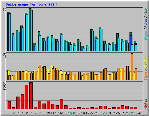 Daily usage for June 2024